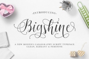 Bigshine Font for Web Design